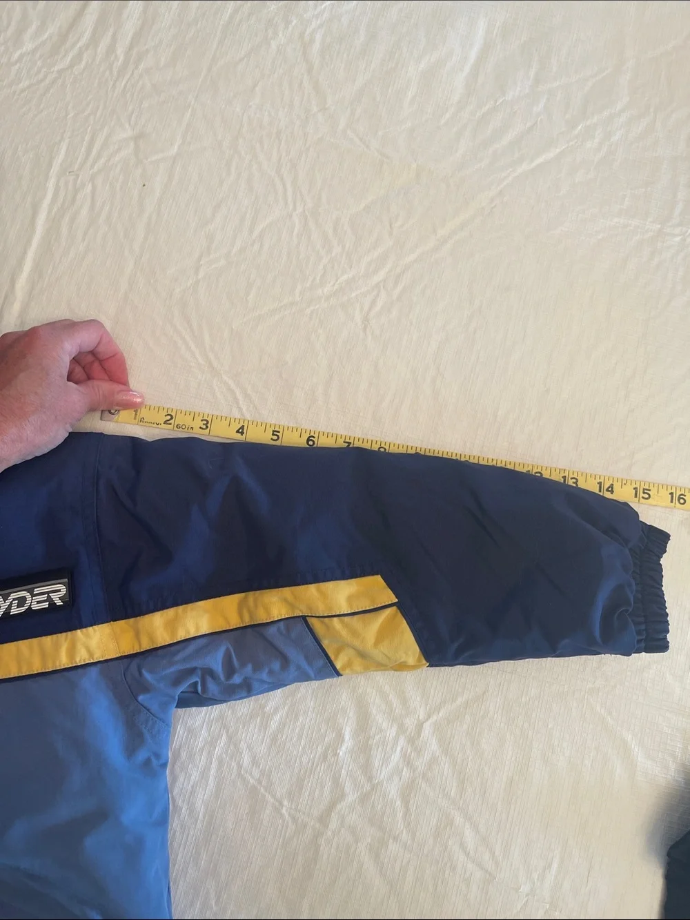 Spyder Kids Vintage 1990’s Tommy Moe Navy Blue/Yellow Two-Piece Ski Set Size 5